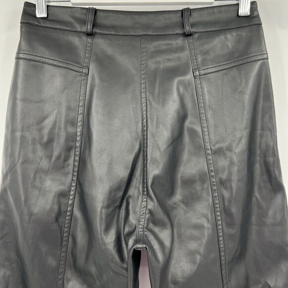 Atlein‎ Collective Black Faux Vegan Leather Pants Straight Leg Women’s Size 8 - Picture 7 of 10